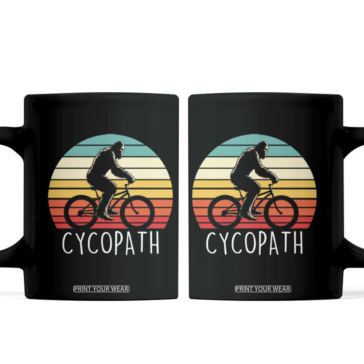 Cycopath Bigfoot Riding Bike Coffee Mug Funny Bigfoot Cyclist Bicycle Gift