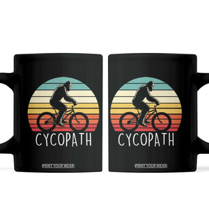 Cycopath Bigfoot Riding Bike Coffee Mug Funny Bigfoot Cyclist Bicycle Gift