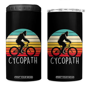 Cycopath Bigfoot Riding Bike 4 in 1 Can Cooler Tumbler Funny Bigfoot Cyclist Bicycle Gift