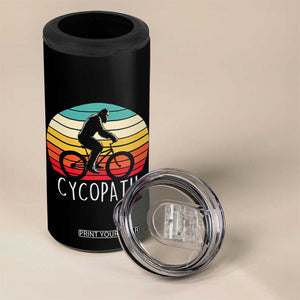 Cycopath Bigfoot Riding Bike 4 in 1 Can Cooler Tumbler Funny Bigfoot Cyclist Bicycle Gift
