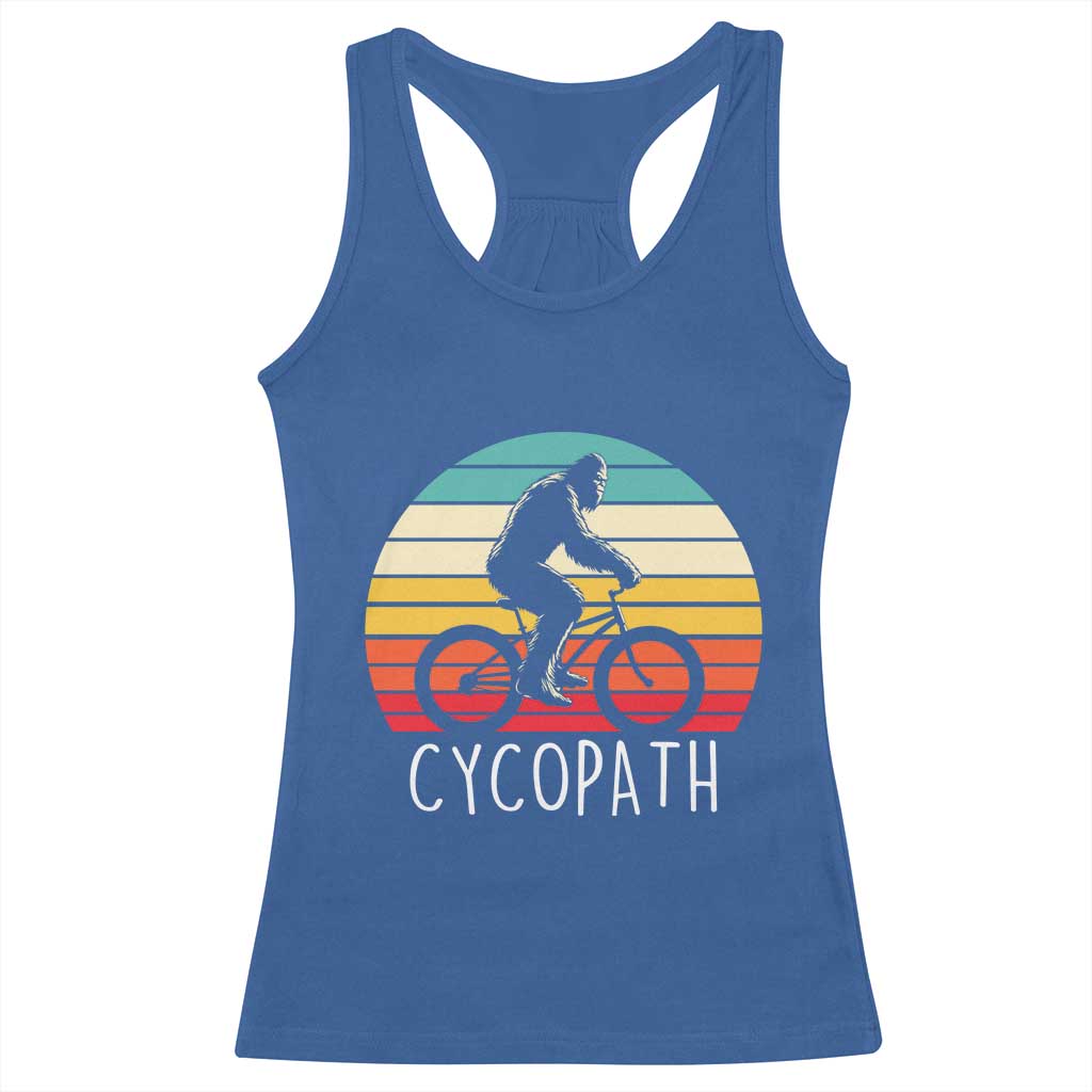 Cycopath Bigfoot Riding Bike Racerback Tank Top Funny Bigfoot Cyclist Bicycle Gift