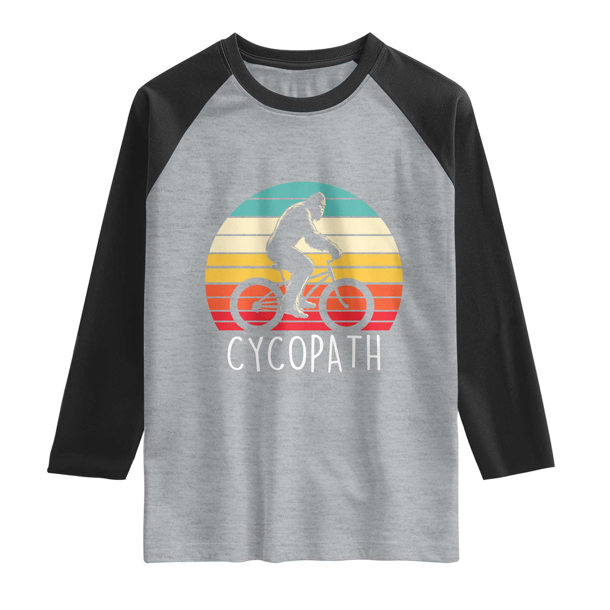 Cycopath Bigfoot Riding Bike Raglan Shirt Funny Bigfoot Cyclist Bicycle Gift
