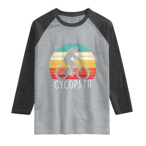 Cycopath Bigfoot Riding Bike Raglan Shirt Funny Bigfoot Cyclist Bicycle Gift
