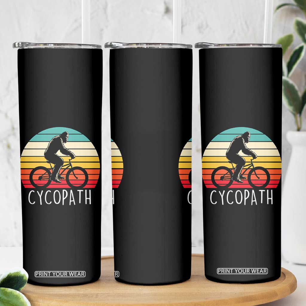 Cycopath Bigfoot Riding Bike Skinny Tumbler Funny Bigfoot Cyclist Bicycle Gift