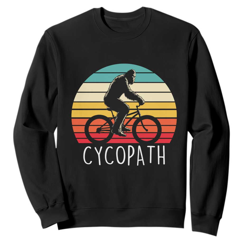 Cycopath Bigfoot Riding Bike Sweatshirt Funny Bigfoot Cyclist Bicycle Gift