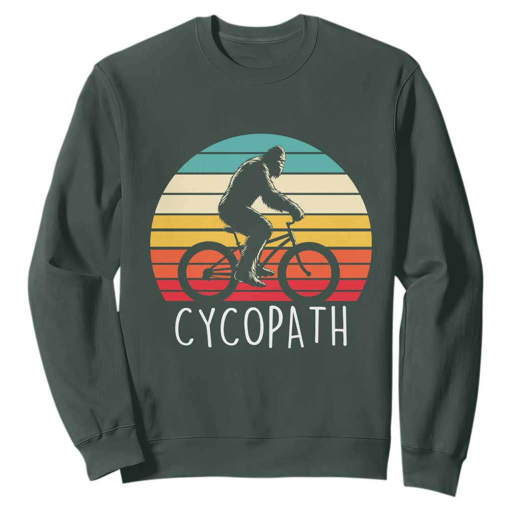 Cycopath Bigfoot Riding Bike Sweatshirt Funny Bigfoot Cyclist Bicycle Gift