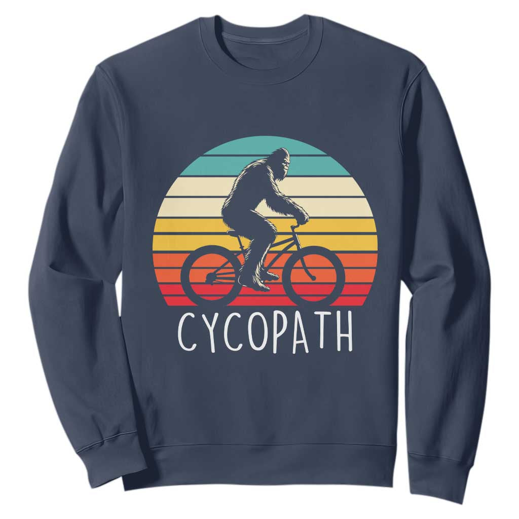 Cycopath Bigfoot Riding Bike Sweatshirt Funny Bigfoot Cyclist Bicycle Gift