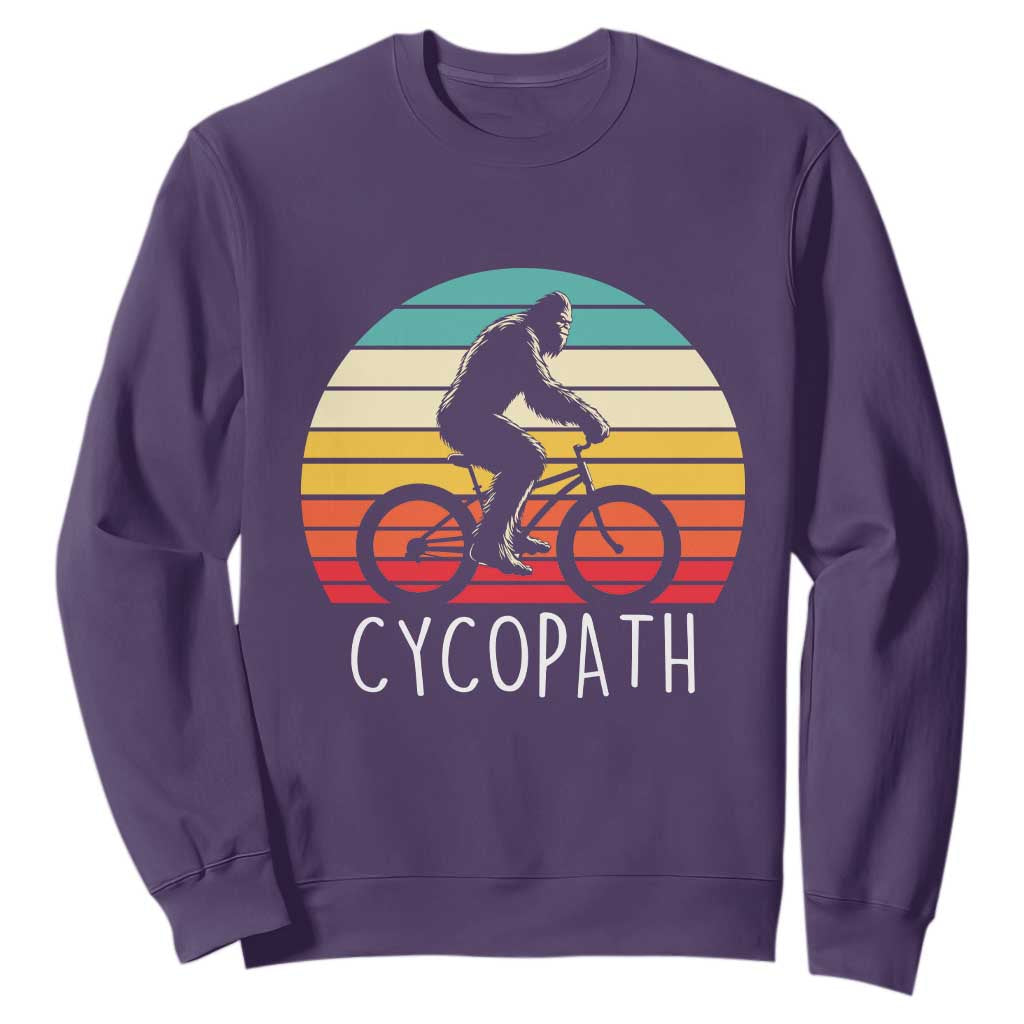 Cycopath Bigfoot Riding Bike Sweatshirt Funny Bigfoot Cyclist Bicycle Gift