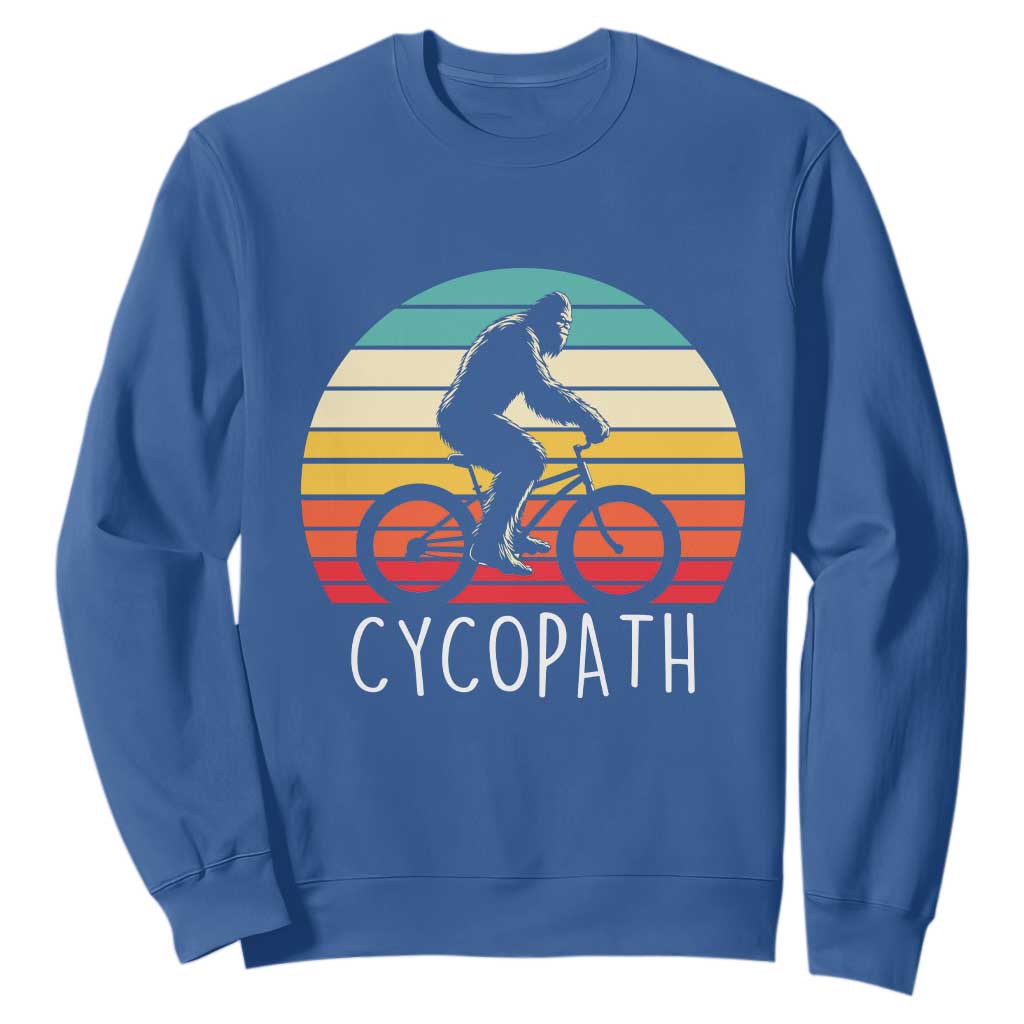 Cycopath Bigfoot Riding Bike Sweatshirt Funny Bigfoot Cyclist Bicycle Gift
