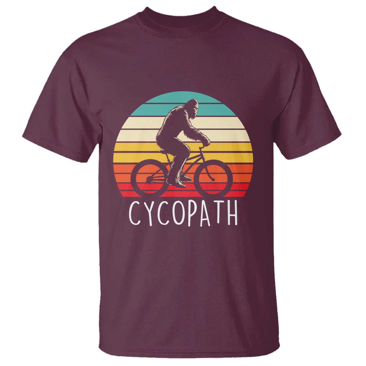 Cycopath Bigfoot Riding Bike T Shirt Funny Bigfoot Cyclist Bicycle Gift
