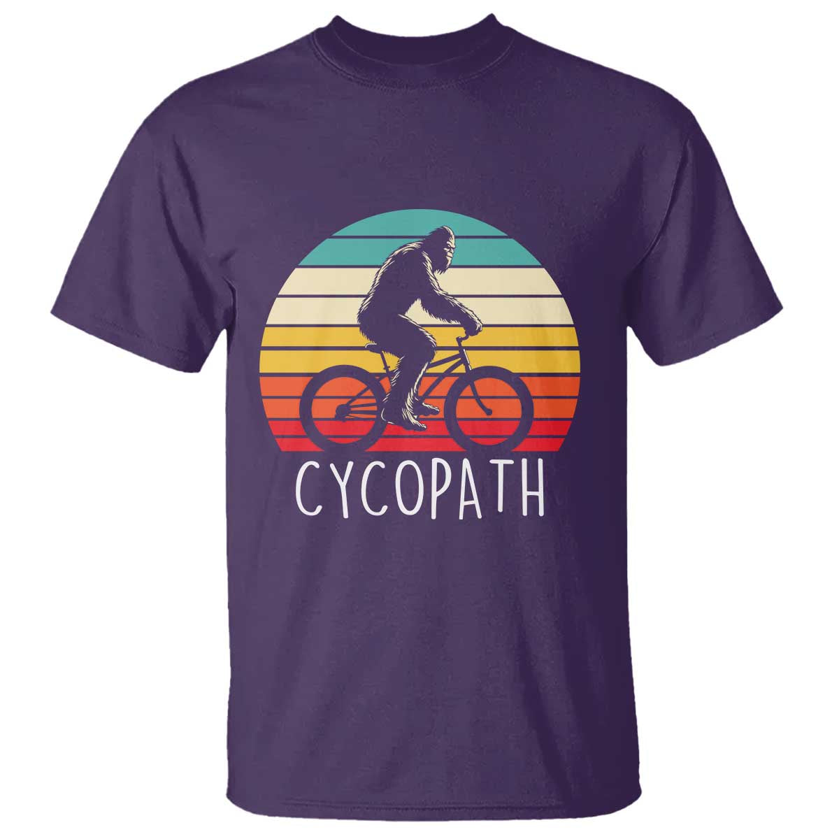 Cycopath Bigfoot Riding Bike T Shirt Funny Bigfoot Cyclist Bicycle Gift