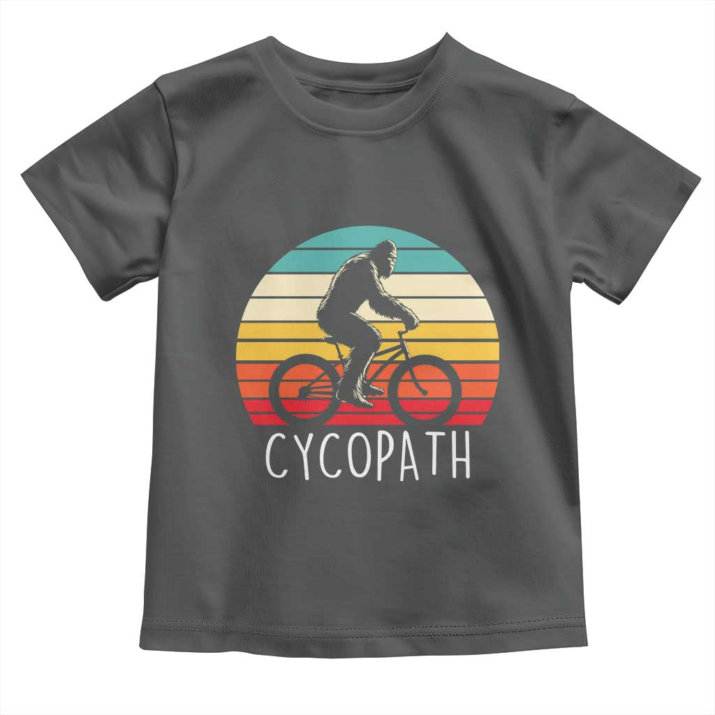 Cycopath Bigfoot Riding Bike Toddler T Shirt Funny Bigfoot Cyclist Bicycle Gift