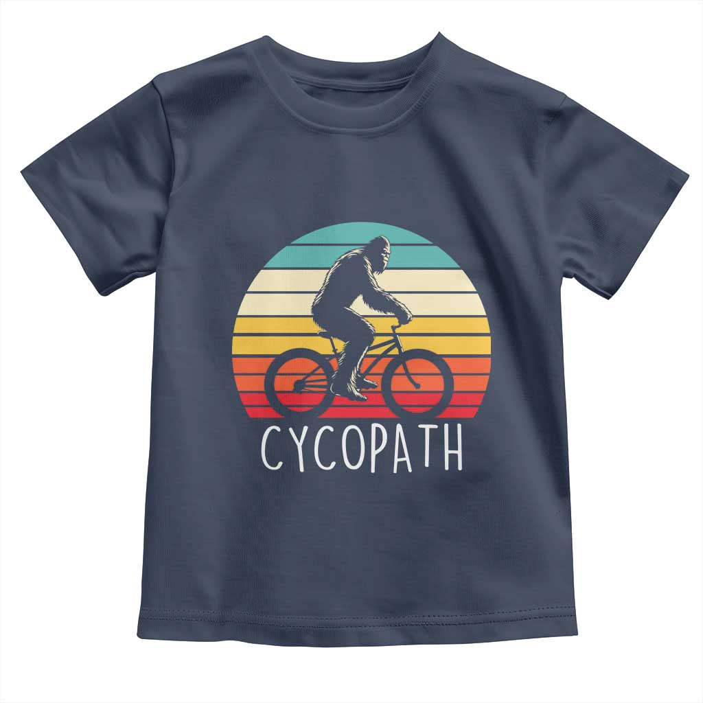 Cycopath Bigfoot Riding Bike Toddler T Shirt Funny Bigfoot Cyclist Bicycle Gift