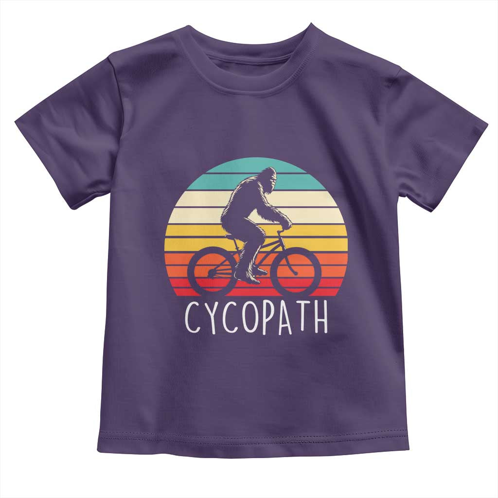 Cycopath Bigfoot Riding Bike Toddler T Shirt Funny Bigfoot Cyclist Bicycle Gift