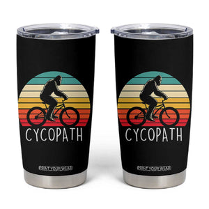Cycopath Bigfoot Riding Bike Tumbler Cup Funny Bigfoot Cyclist Bicycle Gift