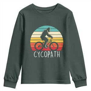 Cycopath Bigfoot Riding Bike Youth Sweatshirt Funny Bigfoot Cyclist Bicycle Gift