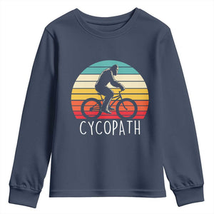 Cycopath Bigfoot Riding Bike Youth Sweatshirt Funny Bigfoot Cyclist Bicycle Gift