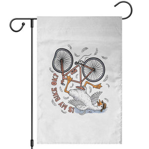 Funny Bike Crash Cycling Goose Lover Garden Flag Is My Bike OK