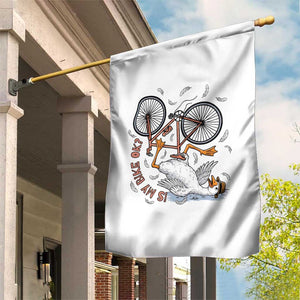 Funny Bike Crash Cycling Goose Lover Garden Flag Is My Bike OK