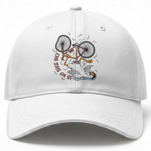 Funny Bike Crash Cycling Goose Lover Baseball Cap Is My Bike OK