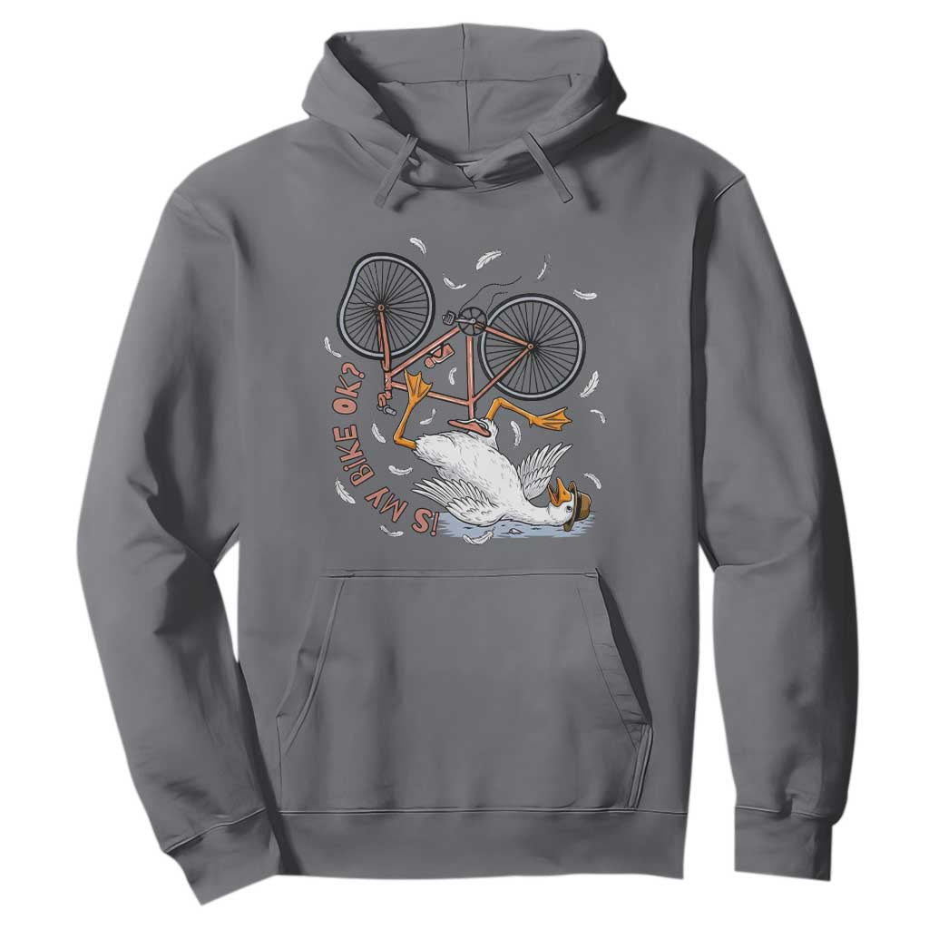 Funny Bike Crash Cycling Goose Lover Hoodie Is My Bike OK