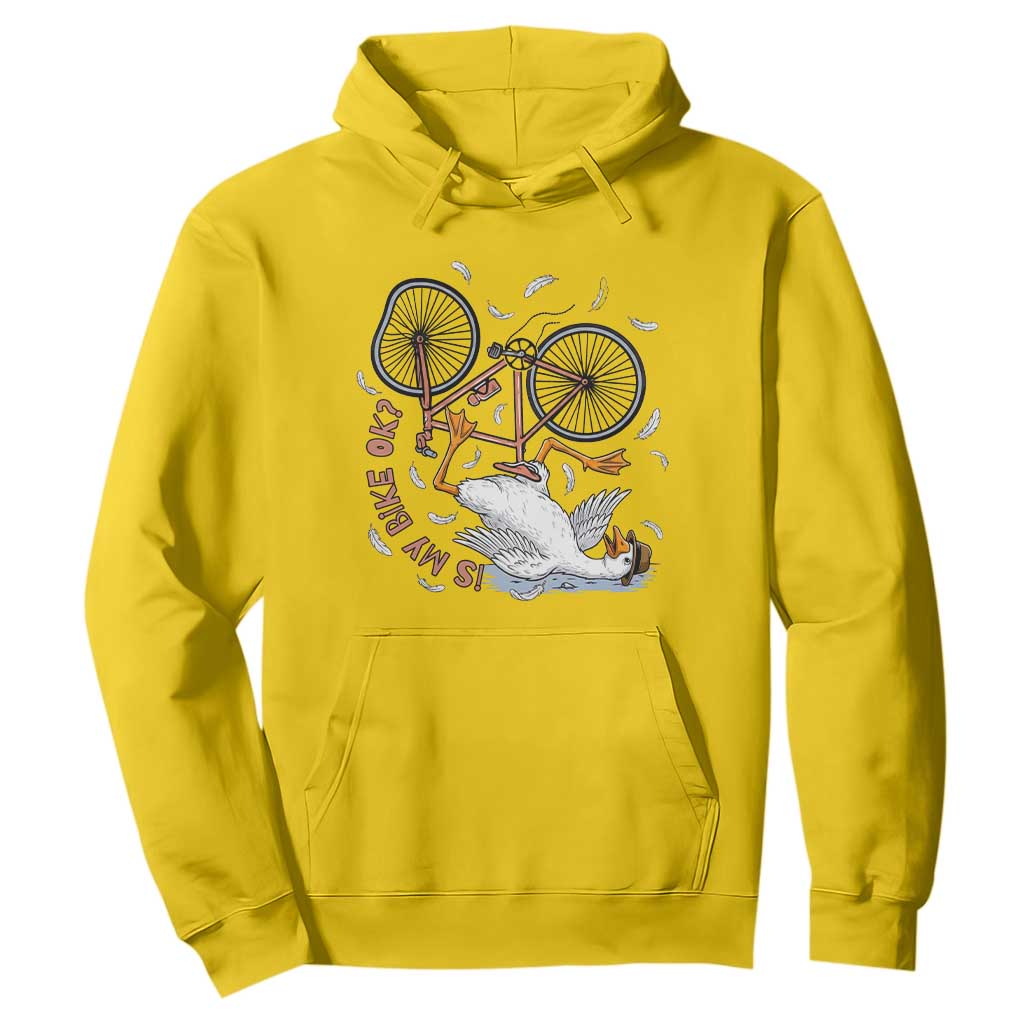 Funny Bike Crash Cycling Goose Lover Hoodie Is My Bike OK