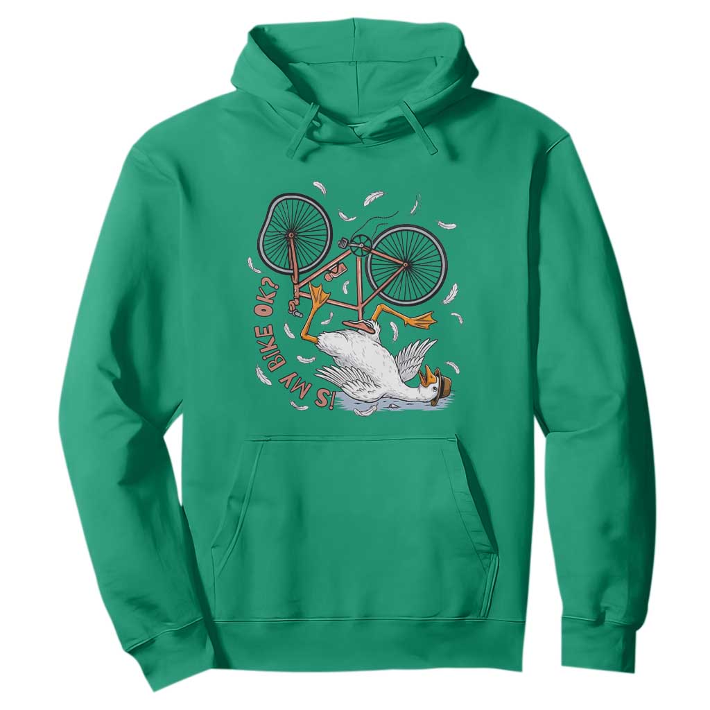 Funny Bike Crash Cycling Goose Lover Hoodie Is My Bike OK