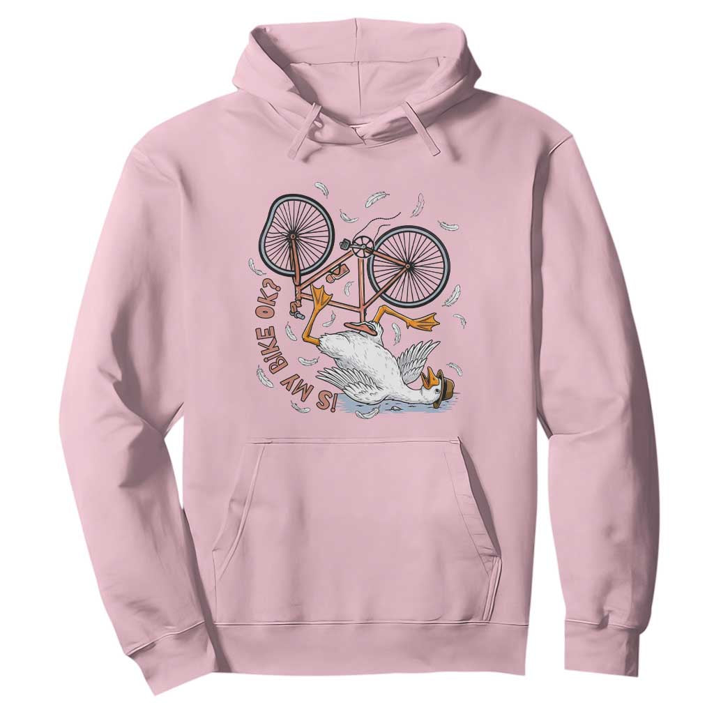 Funny Bike Crash Cycling Goose Lover Hoodie Is My Bike OK