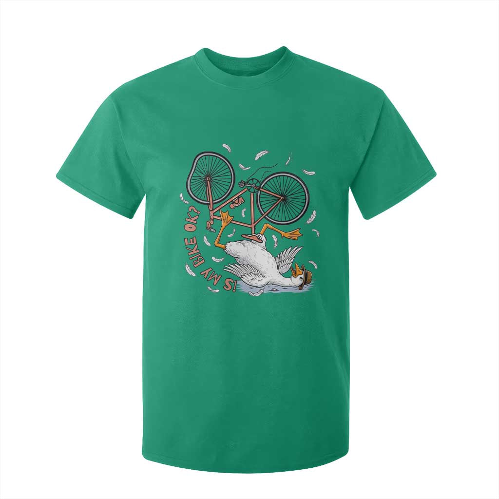Funny Bike Crash Cycling Goose Lover T Shirt For Kid Is My Bike OK