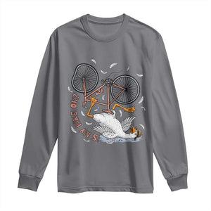 Funny Bike Crash Cycling Goose Lover Long Sleeve Shirt Is My Bike OK