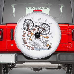 Funny Bike Crash Cycling Goose Lover Spare Tire Cover Is My Bike OK