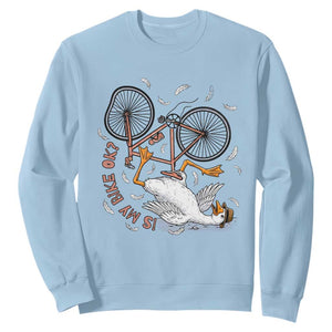 Funny Bike Crash Cycling Goose Lover Sweatshirt Is My Bike OK