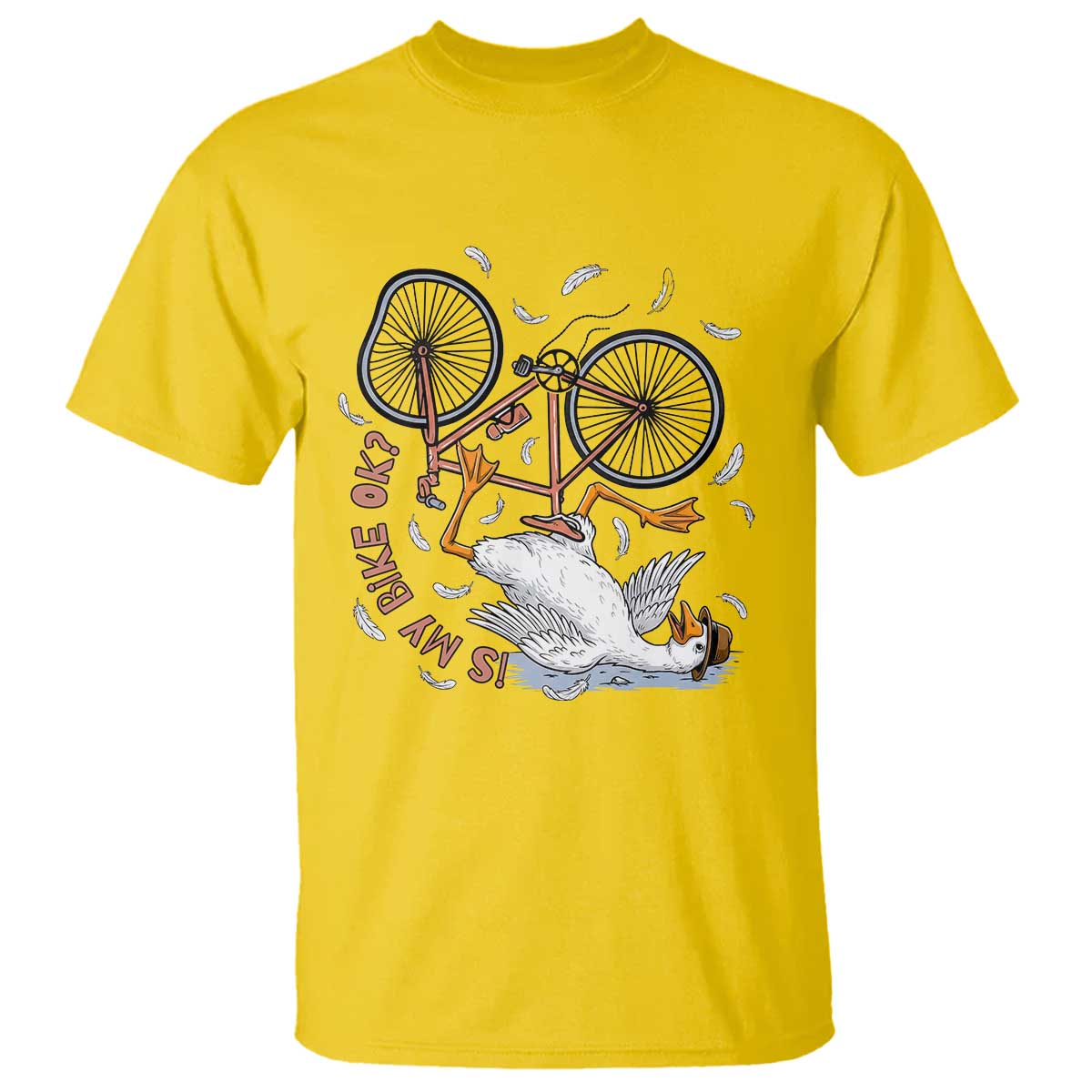 Funny Bike Crash Cycling Goose Lover T Shirt Is My Bike OK