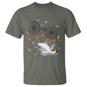 Funny Bike Crash Cycling Goose Lover T Shirt Is My Bike OK