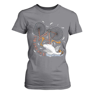Funny Bike Crash Cycling Goose Lover T Shirt For Women Is My Bike OK