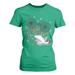 Funny Bike Crash Cycling Goose Lover T Shirt For Women Is My Bike OK