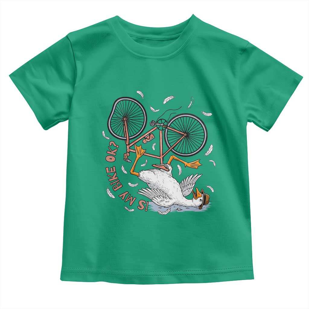 Funny Bike Crash Cycling Goose Lover Toddler T Shirt Is My Bike OK