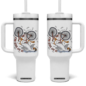 Funny Bike Crash Cycling Goose Lover Tumbler With Handle Is My Bike OK