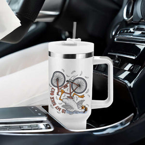 Funny Bike Crash Cycling Goose Lover Tumbler With Handle Is My Bike OK