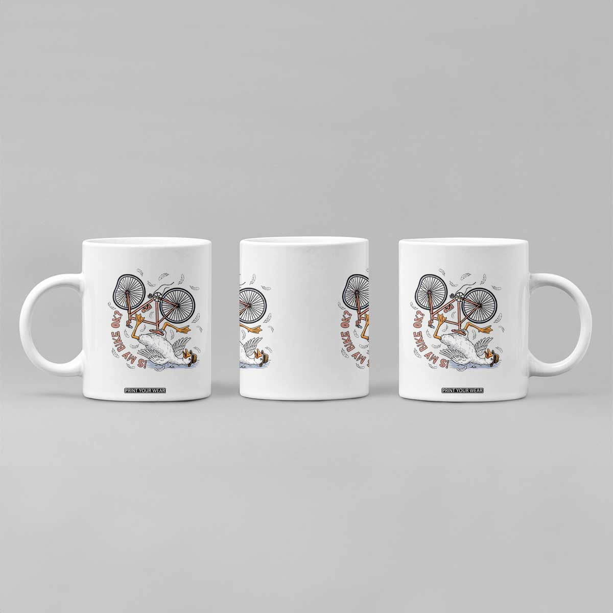 Funny Bike Crash Cycling Goose Lover Coffee Mug Is My Bike OK