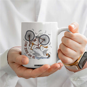 Funny Bike Crash Cycling Goose Lover Coffee Mug Is My Bike OK