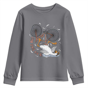Funny Bike Crash Cycling Goose Lover Youth Sweatshirt Is My Bike OK