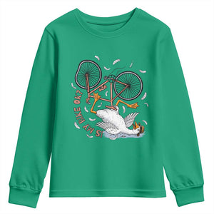 Funny Bike Crash Cycling Goose Lover Youth Sweatshirt Is My Bike OK