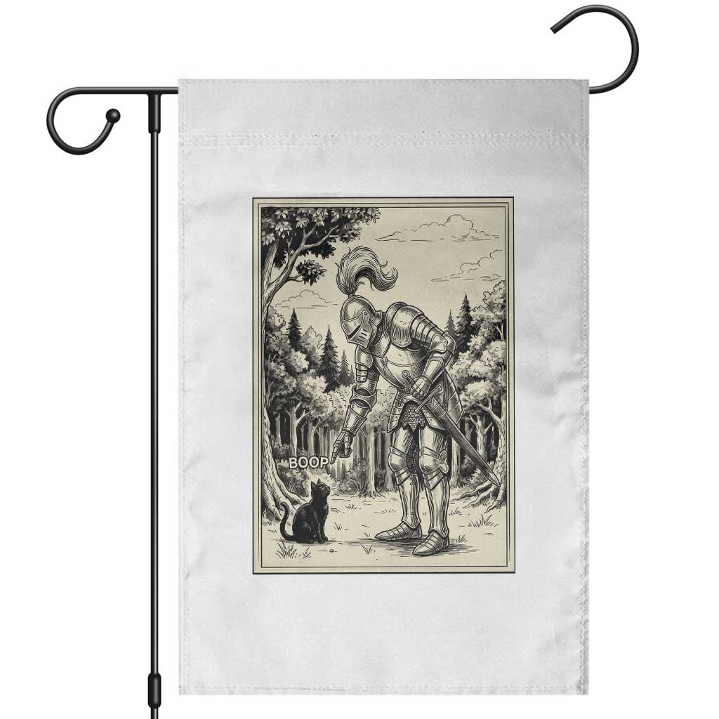Funny Medieval Knight Boop Black Cat Garden Flag Renaissance Fantasy Cat Lover TS12 White Print Your Wear