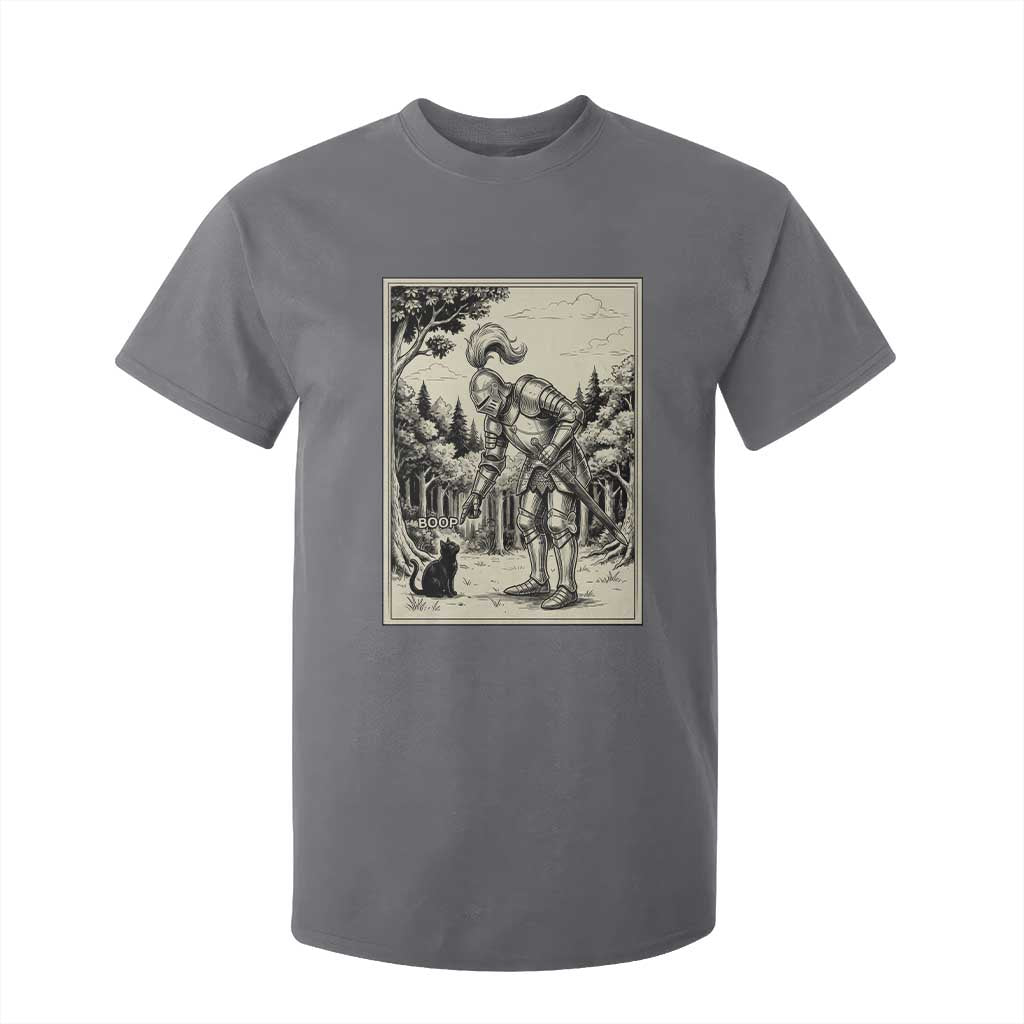 Funny Medieval Knight Boop Black Cat T Shirt For Kid Renaissance Fantasy Cat Lover