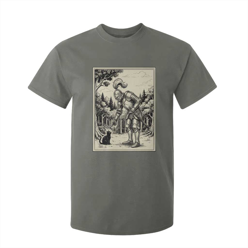 Funny Medieval Knight Boop Black Cat T Shirt For Kid Renaissance Fantasy Cat Lover