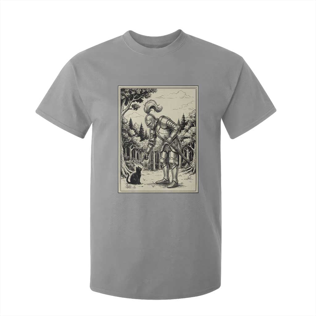 Funny Medieval Knight Boop Black Cat T Shirt For Kid Renaissance Fantasy Cat Lover