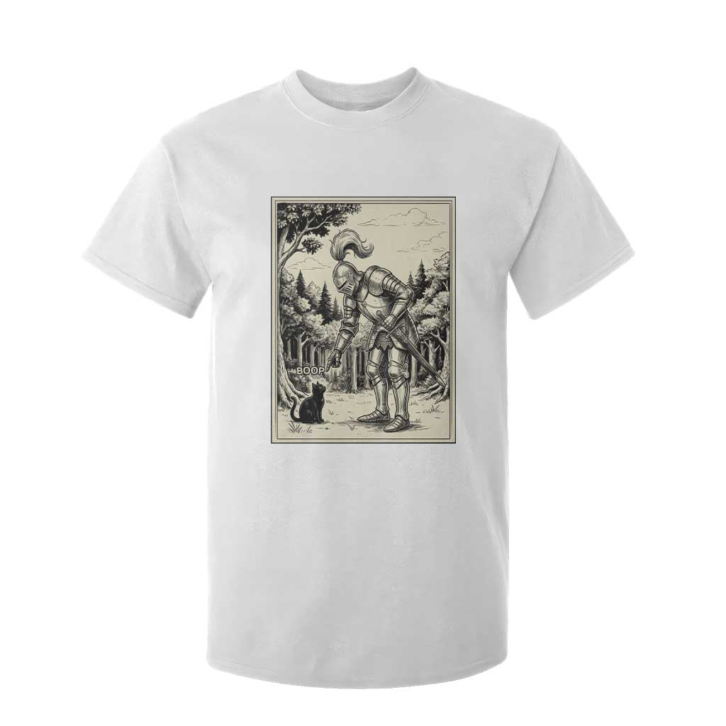 Funny Medieval Knight Boop Black Cat T Shirt For Kid Renaissance Fantasy Cat Lover