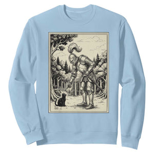 Funny Medieval Knight Boop Black Cat Sweatshirt Renaissance Fantasy Cat Lover