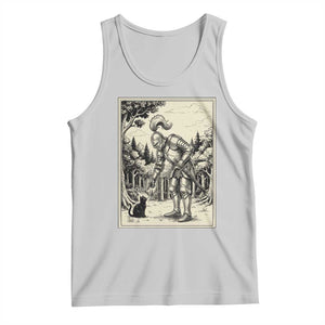 Funny Medieval Knight Boop Black Cat Tank Top Renaissance Fantasy Cat Lover